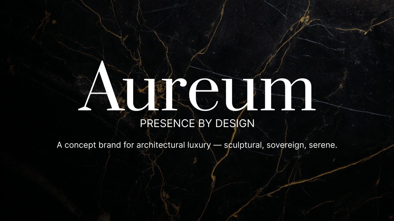 The Aureum wordmark on marble