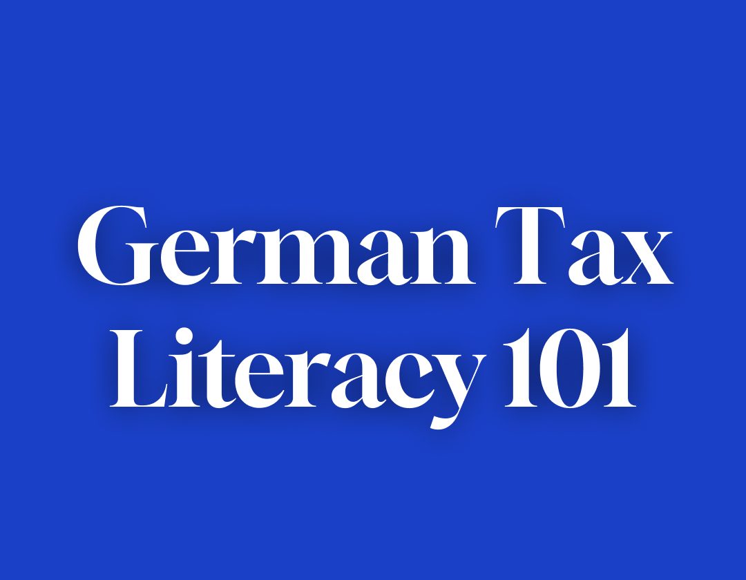 German Tax Literacy 101