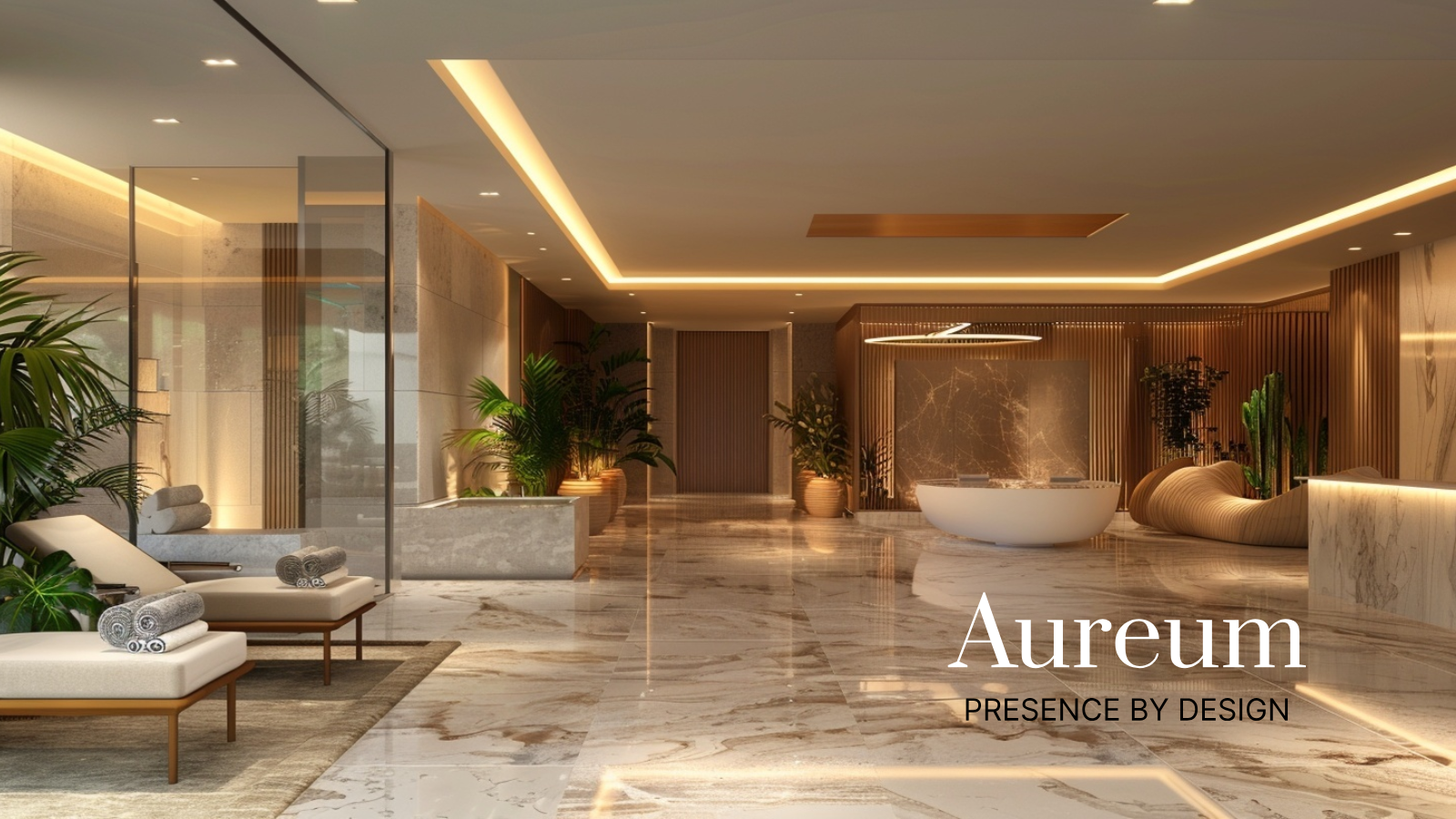 Aureum lobby with warm light