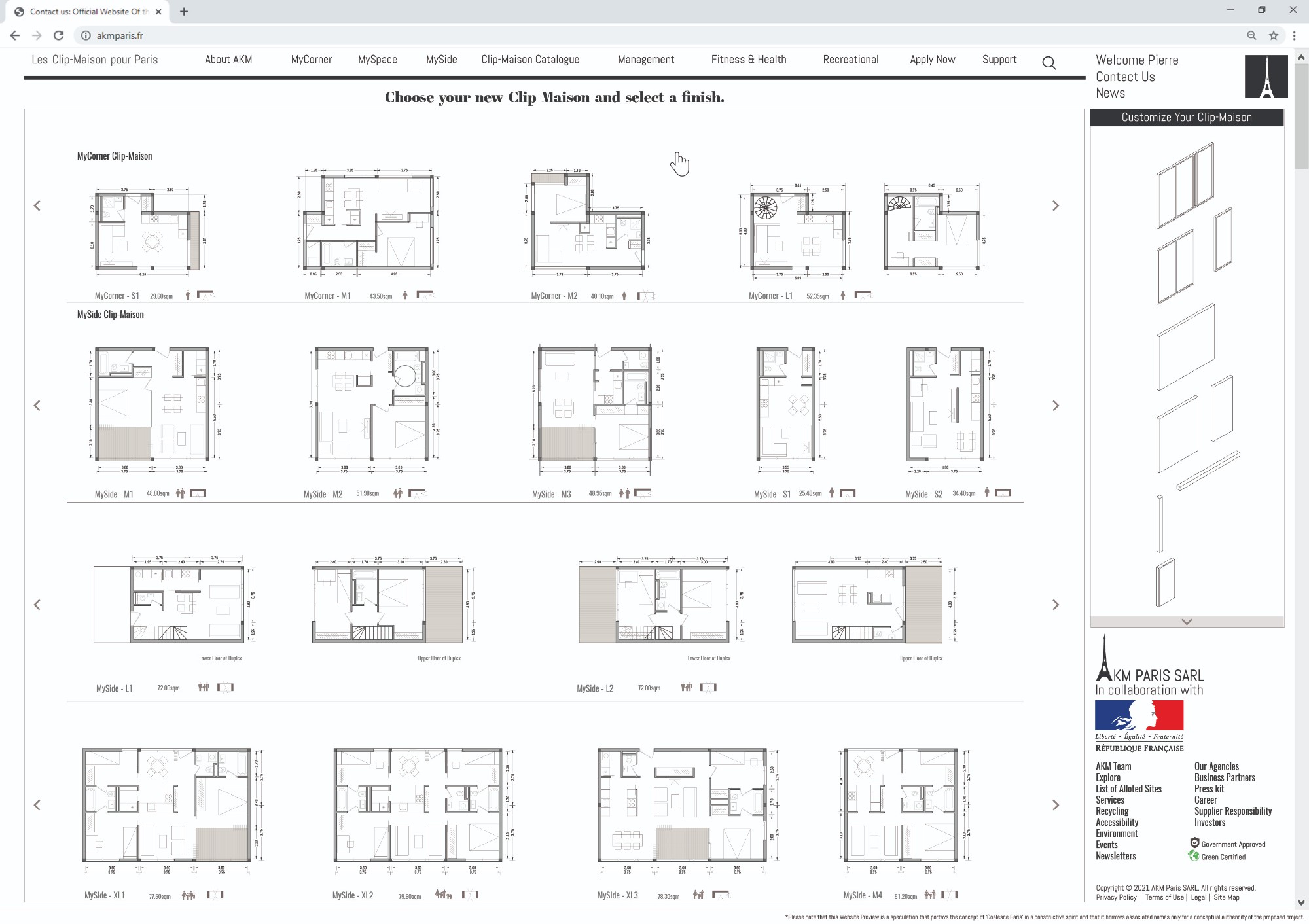Competition panel 3: the online catalogue of Clip-Maison plans