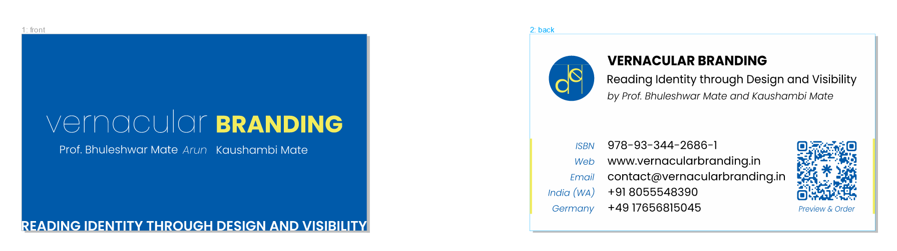 Vernacular Branding business card